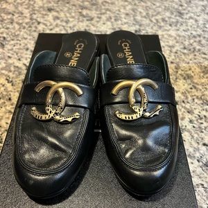 Chanel leather mules